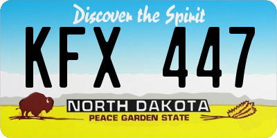ND license plate KFX447