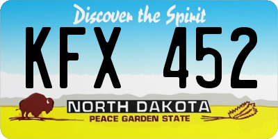 ND license plate KFX452