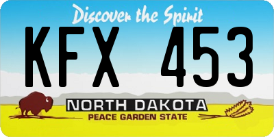 ND license plate KFX453
