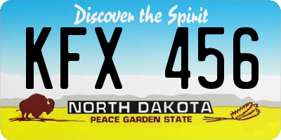 ND license plate KFX456