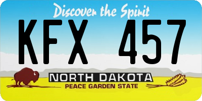 ND license plate KFX457