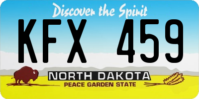 ND license plate KFX459