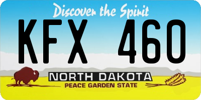 ND license plate KFX460