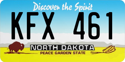 ND license plate KFX461