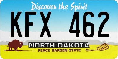 ND license plate KFX462