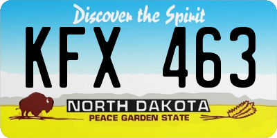 ND license plate KFX463