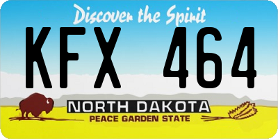 ND license plate KFX464