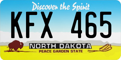 ND license plate KFX465