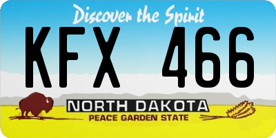 ND license plate KFX466