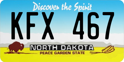 ND license plate KFX467