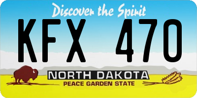 ND license plate KFX470