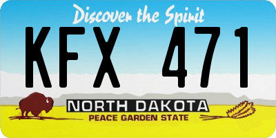 ND license plate KFX471