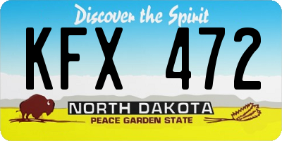 ND license plate KFX472