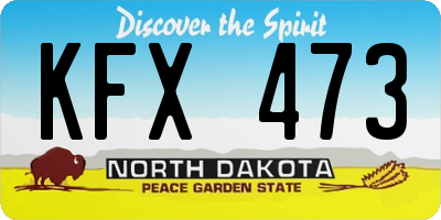 ND license plate KFX473