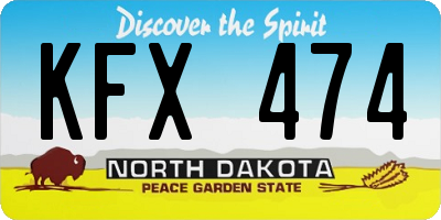 ND license plate KFX474