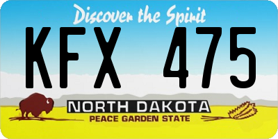 ND license plate KFX475