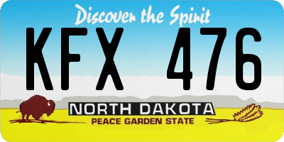 ND license plate KFX476