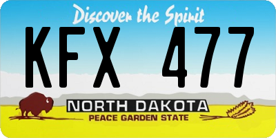 ND license plate KFX477