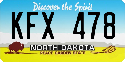 ND license plate KFX478