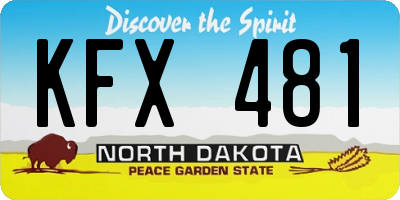 ND license plate KFX481