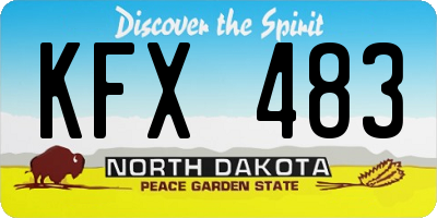 ND license plate KFX483