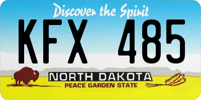 ND license plate KFX485