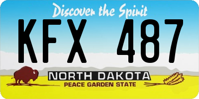 ND license plate KFX487