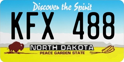 ND license plate KFX488