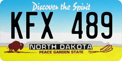 ND license plate KFX489