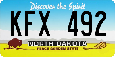 ND license plate KFX492