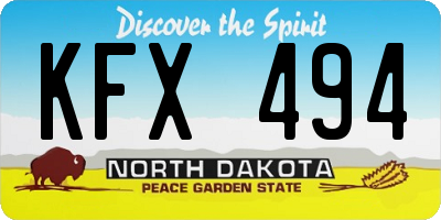 ND license plate KFX494
