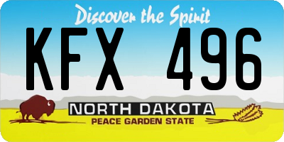 ND license plate KFX496