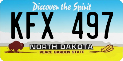 ND license plate KFX497