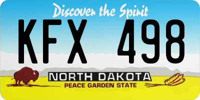 ND license plate KFX498