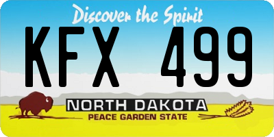 ND license plate KFX499
