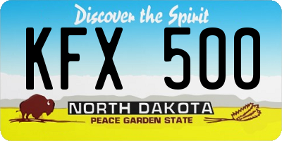 ND license plate KFX500