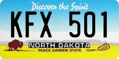 ND license plate KFX501