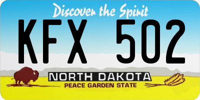 ND license plate KFX502