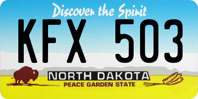 ND license plate KFX503