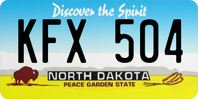 ND license plate KFX504