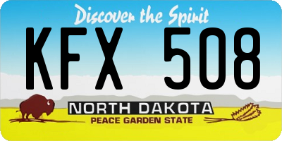 ND license plate KFX508