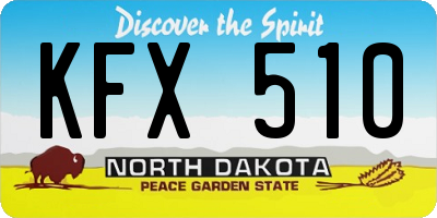 ND license plate KFX510