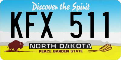 ND license plate KFX511
