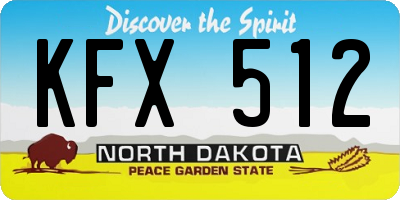ND license plate KFX512