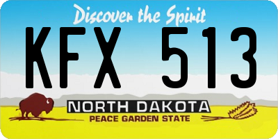 ND license plate KFX513