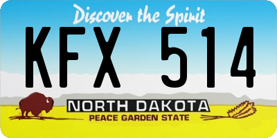 ND license plate KFX514