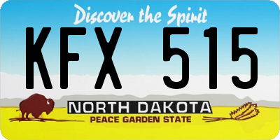 ND license plate KFX515