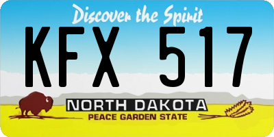 ND license plate KFX517