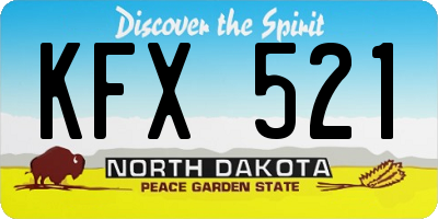 ND license plate KFX521