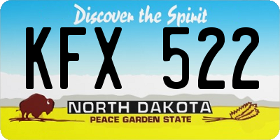ND license plate KFX522